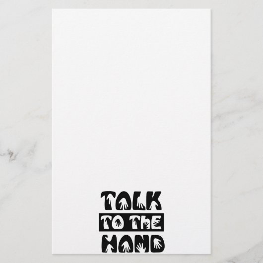 Praat met de hand briefpapier (Voorkant)