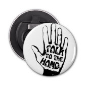 Praat met de hand button flesopener (Voorkant)