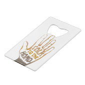 Praat met de hand creditkaart flessenopener (Achterkant Gekanteld)