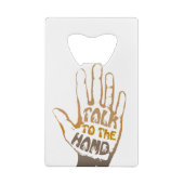 Praat met de hand creditkaart flessenopener (Achterkant)