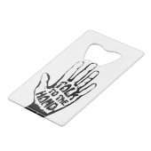 Praat met de hand creditkaart flessenopener (Achterkant Gekanteld)