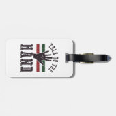 Praat met de Hand Distressed Hand Humor Bagagelabel (Achterkant horizontaal)