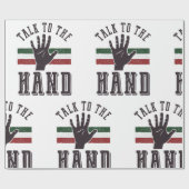 Praat met de Hand Distressed Hand Humor Cadeaupapier (Vlak)