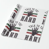 Praat met de Hand Distressed Hand Humor Cadeaupapier (Uitgerold)