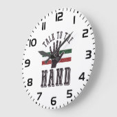 Praat met de Hand Distressed Hand Humor Grote Klok (Hoek)