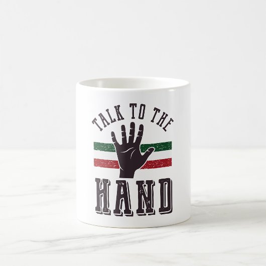 Praat met de Hand Distressed Hand Humor Koffiemok