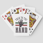 Praat met de Hand Distressed Hand Humor Pokerkaarten (Achterkant)