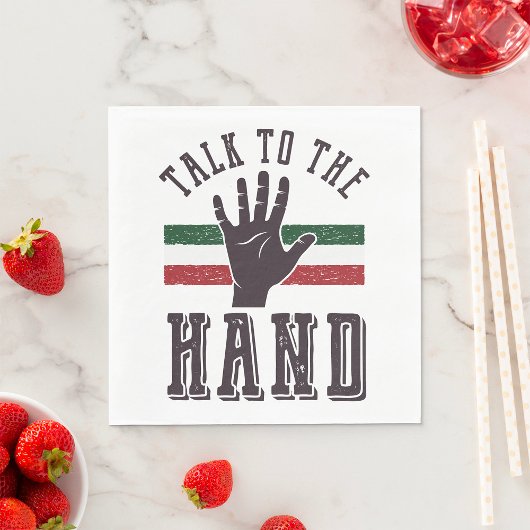 Praat met de Hand Distressed Hand Humor Servet