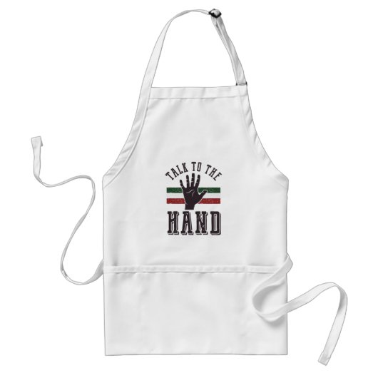 Praat met de Hand Distressed Hand Humor Standaard Schort (Voorkant)