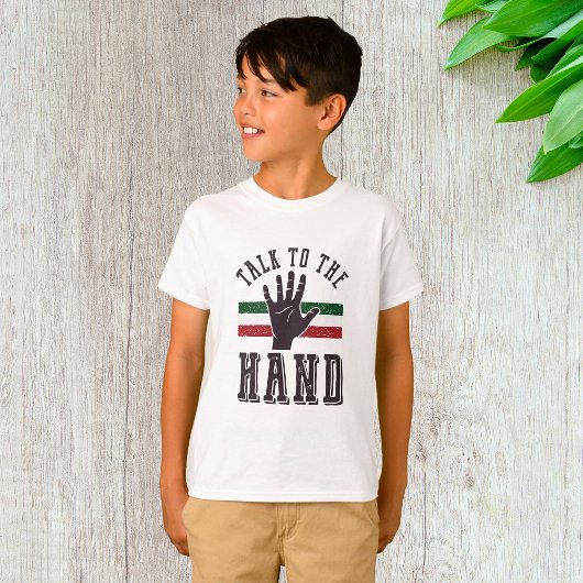 Praat met de Hand Distressed Hand Humor T-shirt