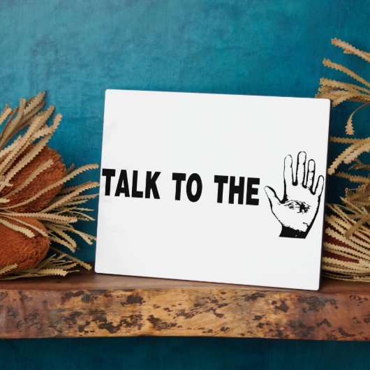 Praat met de hand fotoplaat (Zijkant)