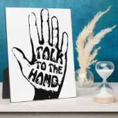 Praat met de hand fotoplaat (Zijkant)