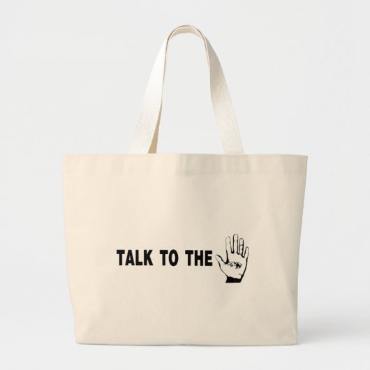 Praat met de hand grote tote bag (Voorkant)