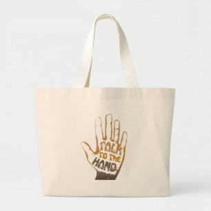 Praat met de hand grote tote bag