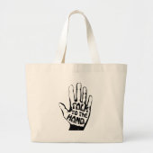 Praat met de hand grote tote bag (Voorkant)