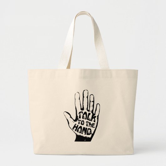 Praat met de hand grote tote bag (Voorkant)