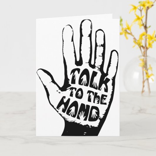 Praat met de hand kaart (Gele Bloem)