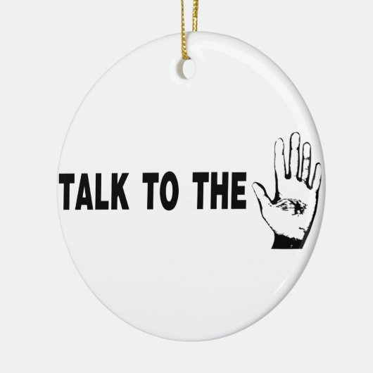 Praat met de hand keramisch ornament (Links)