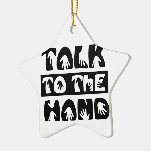 Praat met de hand keramisch ornament (Links)