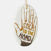 Praat met de hand keramisch ornament (Rechts)