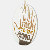 Praat met de hand keramisch ornament (Links)