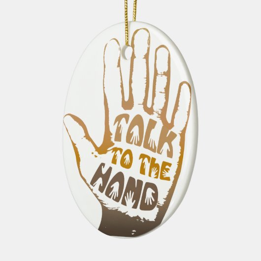 Praat met de hand keramisch ornament (Links)