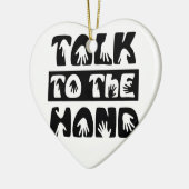 Praat met de hand keramisch ornament (Links)