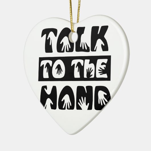 Praat met de hand keramisch ornament (Links)