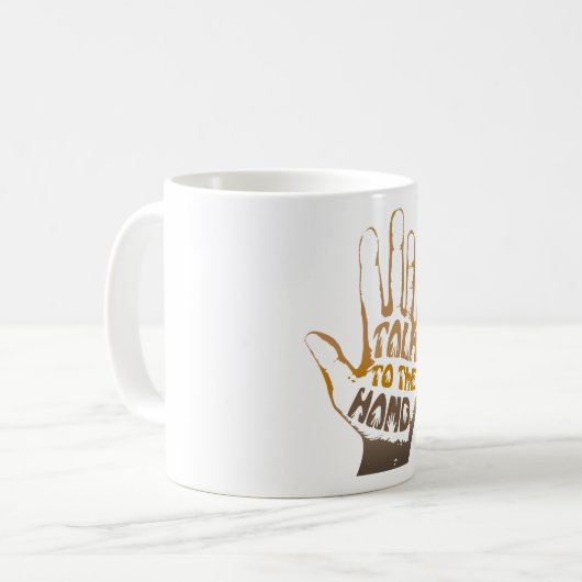 Praat met de hand koffiemok (Voorkant links)