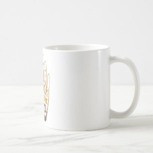 Praat met de hand koffiemok