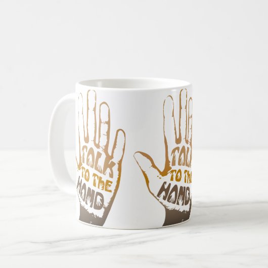 Praat met de hand koffiemok (Voorkant links)