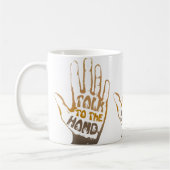Praat met de hand koffiemok (Links)