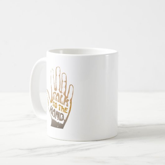 Praat met de hand koffiemok (Voorkant links)