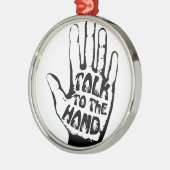 Praat met de hand metalen ornament (Links)