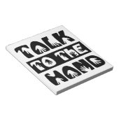 Praat met de hand notitieblok (Schuin)