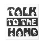 Praat met de hand notitieblok (Voorkant)