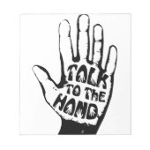 Praat met de hand notitieblok (Voorkant)