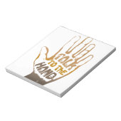 Praat met de hand notitieblok (Linkerzijde)