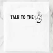 Praat met de hand ovale sticker (Tas)