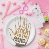 Praat met de hand papieren bordje (Feest)