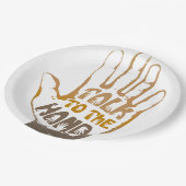 Praat met de hand papieren bordje (Gekanteld)