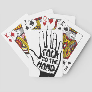 Praat met de hand pokerkaarten