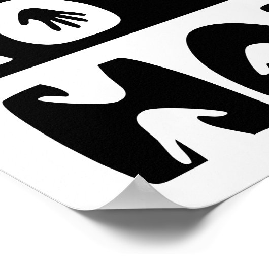 Praat met de hand poster (Hoek)