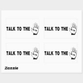 Praat met de hand rechthoekige sticker (Vel)