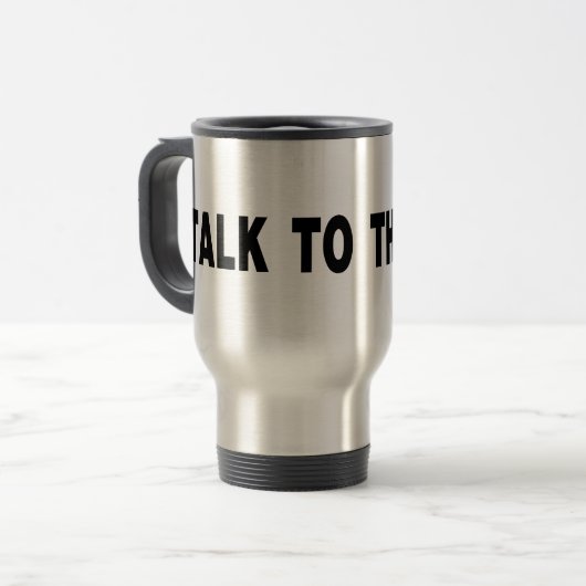 Praat met de hand reisbeker (Voorkant links)