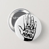 Praat met de hand ronde button 5,7 cm (Voorkant /achterkant)