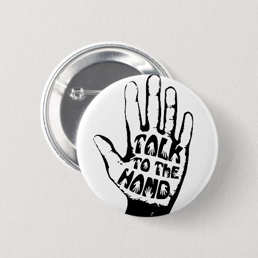 Praat met de hand ronde button 5,7 cm (Voorkant /achterkant)