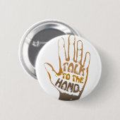 Praat met de hand ronde button 5,7 cm (Voorkant /achterkant)