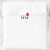 Praat met de hand ronde sticker (Tas)
