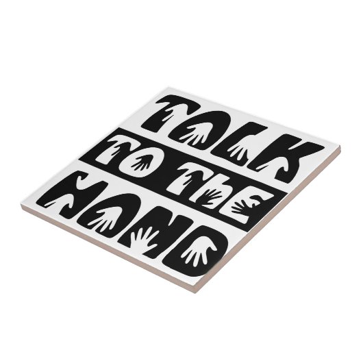 Praat met de hand tegeltje (Zijkant)